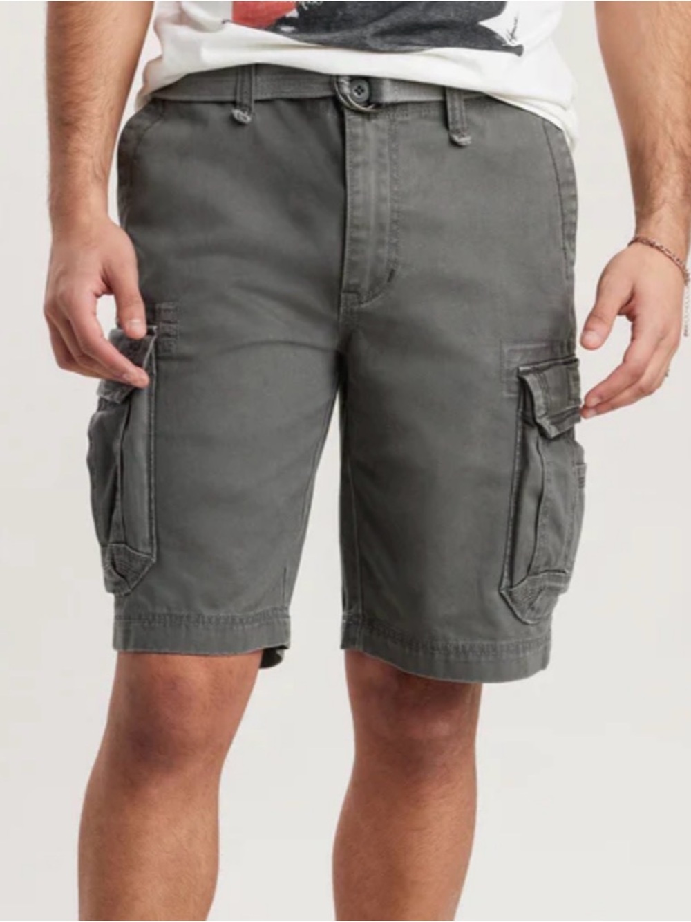 UNIONBAY Men's Gray Cargo Shorts - Utility Pocket Style